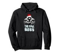 The Final Boss Silverback Gorilla Christmas Santa Hat Design Pullover Hoodie