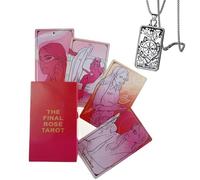 The Final Rose Tarot Deck - 78 Cards Set - Size 12x7 cm - English Language Coated Paper - Simple Color Box Packaging - Perfect for Beginners - Includes Tarot Necklace