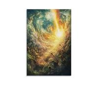 The Final Trumpet Echoes over A Valley of Light, As Souls Rise Like Leaves in The Wind, Drawn to A Radiant Horizon. Contemporary Wall Mural - Decorative Hanging Poster Art 20x30inch(50x75cm)