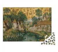 The Final Village Alley Scene,Puzzles Gemusterte Nachhaltige Puzzles Für Erwachsene Hochwertige Holzspielpuzzles 1000pcs (75x50cm)