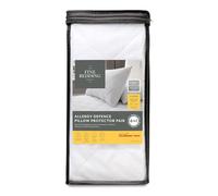 The Fine Bedding Company - Allergy Defence Pillow Protector - Anti Allergy Protection - Cat/Dog Dander, Pollen, Dust Mites. HeiQ Allergen Tech - Machine Washable - Hypoallergenic