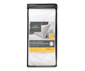 The Fine Bedding Company - Allergy Defence Pillow Protector - Anti Allergy Protection - Cat/Dog Dander, Pollen, Dust Mites. HeiQ Allergen Tech - Machine Washable - Hypoallergenic