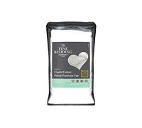 The Fine Bedding Company Classic Cotton Pillow Protector Pair - Machine Washable Covers for Standard UK Pillows (74 × 48cm) with Zip Closure - Pillow Protector Pair