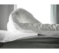 The Fine Bedding Company Dual Layer Single Bed Mattress Topper - With Two Layers of Supportive Fibres and Soft Touch Microfiber Cover, Hypoallergenic and Washable Luxury Mattress Topper - Single