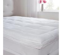 The Fine Bedding Company Dual Layer Super King Mattress Topper - With Two Layers of Supportive Fibres and Soft Touch Microfiber Cover, Hypoallergenic and Washable Luxury Mattress Topper - Super King
