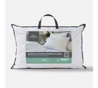 The Fine Bedding Company - Goose Feather and Down Pillow - Hotel Quality Goose Feather Pillow with Breathable 100% Cotton Cover - Medium Soft Support - Luxury Pillows - Goose Down