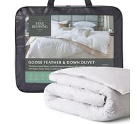 The Fine Bedding Company Goose Feather & Down King Size Duvet 4.5 Tog - Summer Duvet with Feather & Down Blend, Breathable Natural Fill, Soft Cotton Cover, Washable - King Bed Size