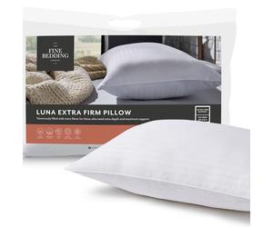 The Fine Bedding Company Luna Extra Firm Pillow - Firm Pillow with Flowfil Fibres, Luxury Pillows for Side Sleepers for Sustainable Comfort, Hypoallergenic, Machine Washable - Single (1 Pack)