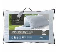 The Fine Bedding Company Smart Temperature Pillow - Medium Pillow with HeiQ Activated Cooling Technology, 100% Cotton Cover and Sustainable Comfort - Single (1 Pack)