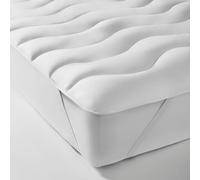 The Fine Bedding Company Spundown Mattress Enhancer - Double Bed Mattress Topper with Recycled Eco Smartfil® and Peach Soft Cover, Hypoallergenic and Washable Luxury Topper - Double