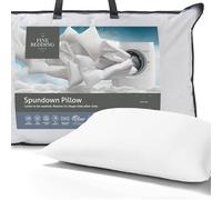 The Fine Bedding Company - Spundown Pillow - Soft Touch 100% Cotton Cover - Machine Washable - Hypoallergenic (Firm 1 Pack)