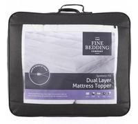 The Fine Bedding Company Washable Double Bed Mattress Topper - Thick Dual Layer Zip Off Cover