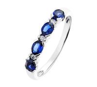 The Fine Collective 9ct White Gold Created Sapphire and Diamond Eternity Ring - N