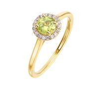 The Fine Collective 9ct Yellow Gold Birthstone and Diamond Halo Ring - PDDI-YG-L