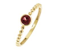The Fine Collective 9ct Yellow Gold Red Cubic Zirconia Beaded Ring - N
