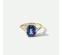 The Fine Collective Cassie | 9ct Yellow Gold Created Sapphire and 0.36ct tw Lab Grown Diamond Ring - M