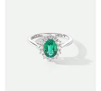 The Fine Collective Cate | 9ct White Gold 0.25ct tw Lab Grown Emerald and Diamond Ring - M