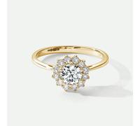 The Fine Collective Lillian | 9ct Yellow Gold 0.75ct tw Lab Grown Diamond Cluster Engagement Ring - N