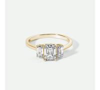 The Fine Collective Murphy | 9ct Yellow Gold 1.56ct tw Emerald Cut Lab Grown Diamond Three Stone Ring - P