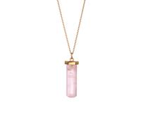 The Fine Collective Women's 18ct Gold Plated Sterling Silver Rose Quartz Pendant Necklace | Size: 18 inches The Fine Collective Gold 18 inches
