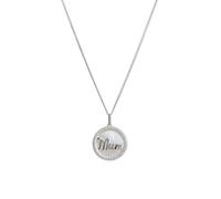 The Fine Collective Women's Sterling Silver Mother of Pearl & CZ MUM Pendant Necklace | Size: 18 inches The Fine Collective Silver 18 inches