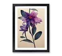 The Fine Flower Framed Print | A2 Black Framed Wall Art | Ready to Hang | Modern Floral Picture | Living Room Bedroom Lounge Office