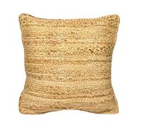 The Fine Living Co. Jute Throw Pillow Covers, Braided Decorative Pillow Covers, Farmhouse Accent, Pillows for Couch, Living Room Decor, 18 x 18 inch, Natural, 1Pc