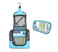 The Fine Living Co. USA Portable Hanging Shower Organiser, Quick Drying, Mesh Shower Caddy, Includes 1 Toiletries Case and Metal Hook, Perfect for Dorm, Travel, Gym