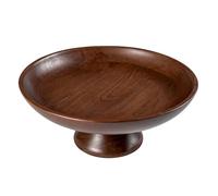 The Fine Living Co. Wooden Fruit Bowl, Large Serving Platter for Dessert, Round Shaped Serving Bowl for Cake, Snacks, Acacia Wood Bowls for Centrepiece, Wedding, Walnut, 12"x2"