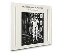 The Finger Game By Ernst Ludwig Kirchner Canvas Print | Gallery Wrapped 30mm Frame Wall Art | 14x14 inches | Ready to Hang | Surrealist Picture | Living Room Bedroom Lounge Office