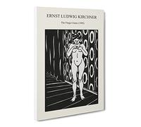 The Finger Game By Ernst Ludwig Kirchner Exhibition Museum Painting Canvas Wall Art Print Ready to Hang, Framed Picture for Living Room Bedroom Home Office Décor, 20x14 Inch (50x35 cm)