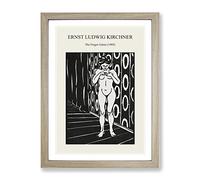 The Finger Game By Ernst Ludwig Kirchner Exhibition Museum Painting Framed Wall Art Print, Ready to Hang Picture for Living Room Bedroom Home Office Décor, Oak A2 (64 x 46 cm)