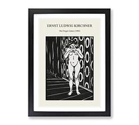 The Finger Game By Ernst Ludwig Kirchner Exhibition Museum Painting Framed Wall Art Print, Ready to Hang Picture for Living Room Bedroom Home Office Décor, Black A2 (64 x 46 cm)
