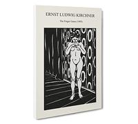 The Finger Game Ernst Ludwig Kirchner Canvas Print | Gallery Wrapped 30mm Frame Wall Art | 30x20 inches | Ready to Hang | Surrealist Picture | Living Room Bedroom Lounge Office