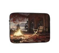 The fire Pit in The Destroyed Library Laptop Sleeve Shockproof Case Slim, Lightweight, Portable Protective Travel Carrying for 15 inch