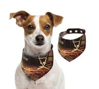 The fire Pit in The Destroyed Library Pet Scarf Dog Bandanas Spring Summer Soft Cotton Puppy Scarfs Adjustable Accessories for Small Medium Large Girl Boy Pup Large