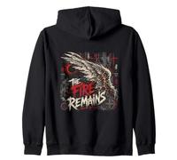 The Fire Remains Angel Wing Gothic Cross Zip Hoodie