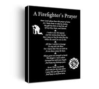 The Firefighter's Prayer Print on Canvas, Inspirational Wall-Art for Fire Station or Home Office, Retirement Graduation Gift for Fireman(Framed,16x24inch(40x60cm))
