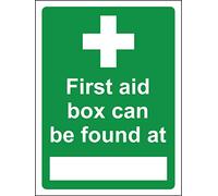 The First aid box can be found at safety sign - 1.2mm Rigid plastic 300mm x 200mm