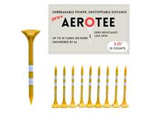 The First and Only Golf Tee That Utilizes Airflow from Your Clubhead for Long Distance and Less Spin | Built to Last | USGA Approved & Patented in USA -Yellow (10pieces-Yellow, 3.25")