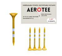 The First and Only Golf Tee That Utilizes Airflow from Your Clubhead for Long Distance and Less Spin | Built to Last | USGA Approved & Patented in USA -Yellow (5pieces-Yellow, 3.25")