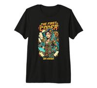 The First Coder Ada Lovelace Steampunk Tech Graphic Coding Premium T-Shirt