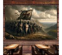 The First Crusade A Holy War that Changed the World Posters and Prints Tapestry Wall Chart Vintage Canvas Painting Knights Templar Flag Wall Art Room Home Decor Banner,38X57 inches