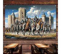 The First Crusade A Turning Point in Medieval History Posters and Prints Tapestry Wall Chart Vintage Canvas Painting Knights Templar Flag Wall Art Room Home Decor Banner,38X57 inches