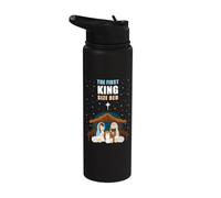 The First King Size Bed - Christmas Nativity Manger Pun Stainless Steel Insulated Water Bottle