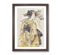 The First Nakamura Tomijuro By Katsukawa Shunko Asian Japanese Framed Print | A2 Walnut Framed Wall Art | Ready to Hang | Asian Nature Picture | Living Room Bedroom Lounge Office