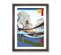 The First Race Course By Utagawa Hiroshige Asian Japanese Framed Print | A4 Walnut Framed Wall Art | Ready to Hang | Asian Nature Picture | Living Room Bedroom Lounge Office