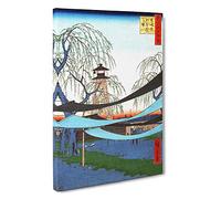 The First Race Course by Utagawa Hiroshige Canvas Print | Gallery Wrapped 30mm Frame Wall Art | 30x20 inches | Ready to Hang | Asian Picture | Living Room Bedroom Lounge Office