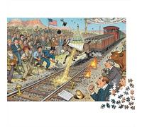 The First Transcontinental Railroad Wooden Jigsaw Puzzle Waterproof 1000 Piece Puzzles for Adults Impossible Home Decoration