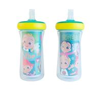 The First Years Cocomelon Insulated Straw Cups - Silicone Straw Cups for Toddlers - Kids Water Bottles Ages 18 Months and Up - 2 Count
